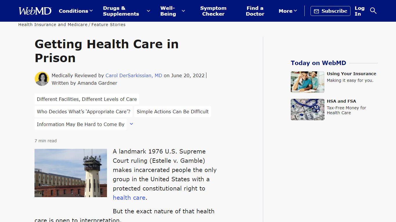 How Do You Get Health Care in Prison? - WebMD